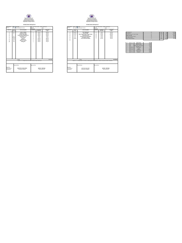 Purchase Request Purchase Request | PDF