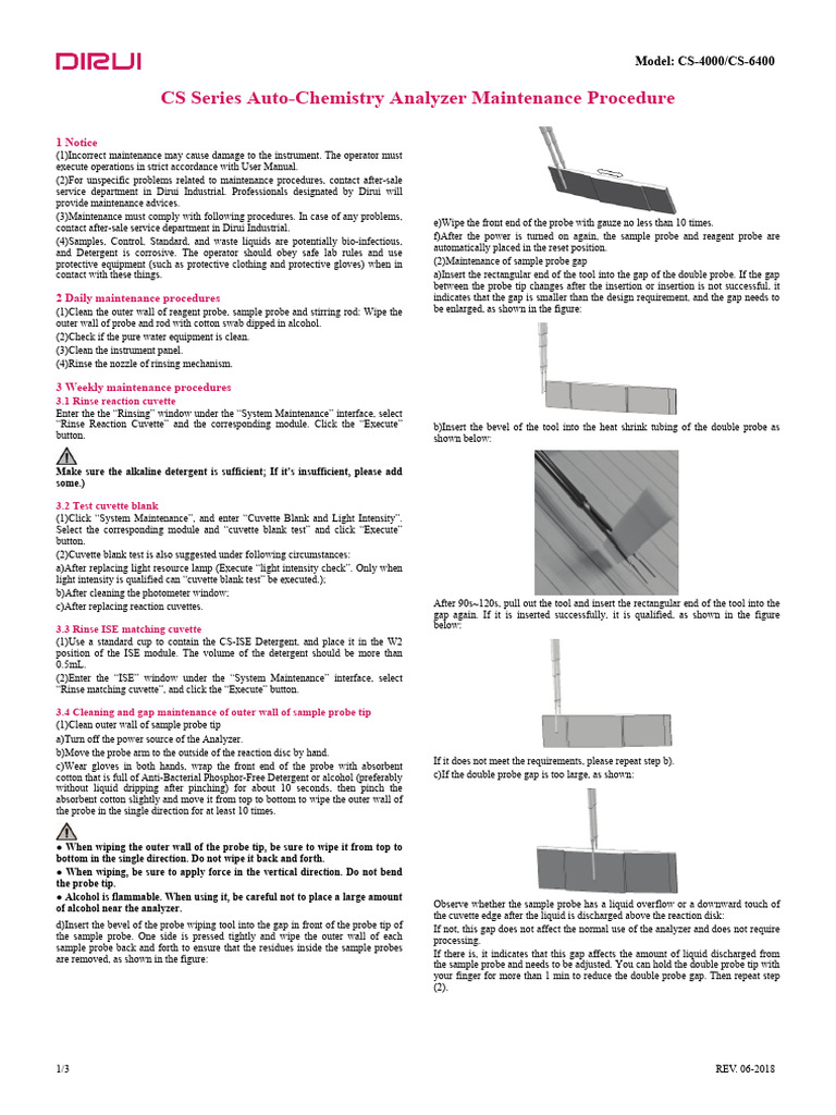 CS-4000 6400 Maintenace Process | PDF
