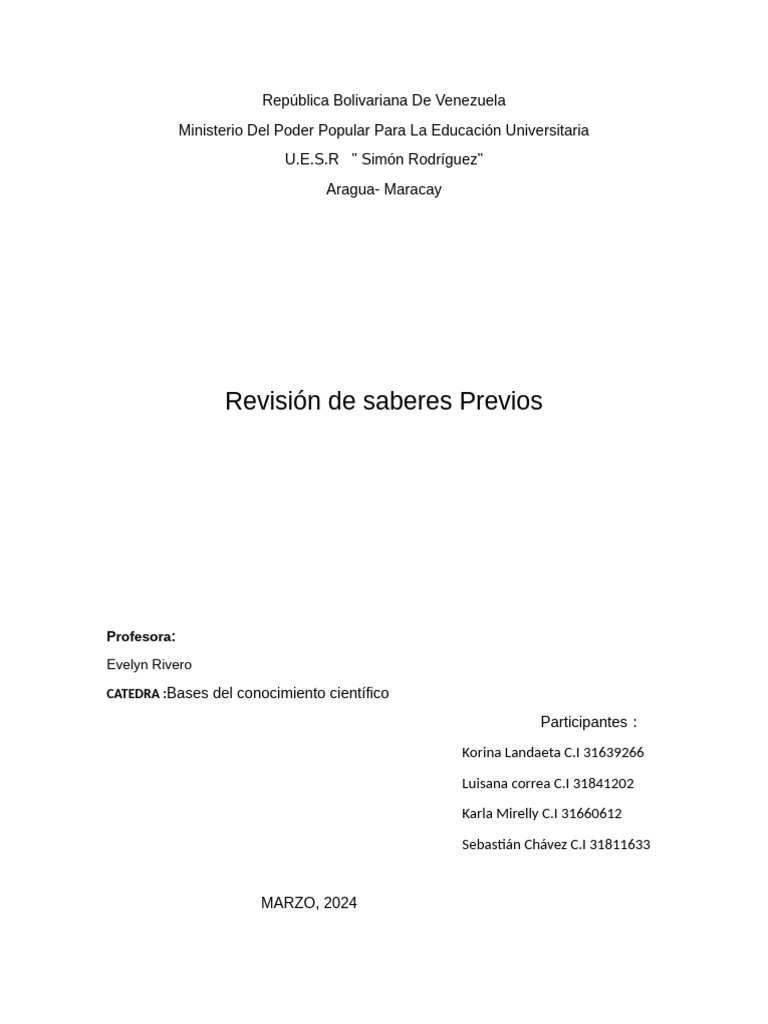 Conocimientos Previos | PDF