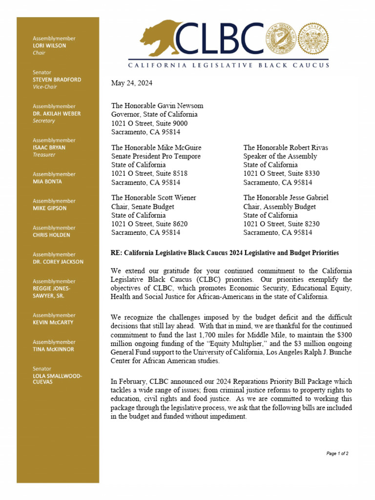CLBC 2024 Legislative Budget Priorities | PDF | California | Social Science