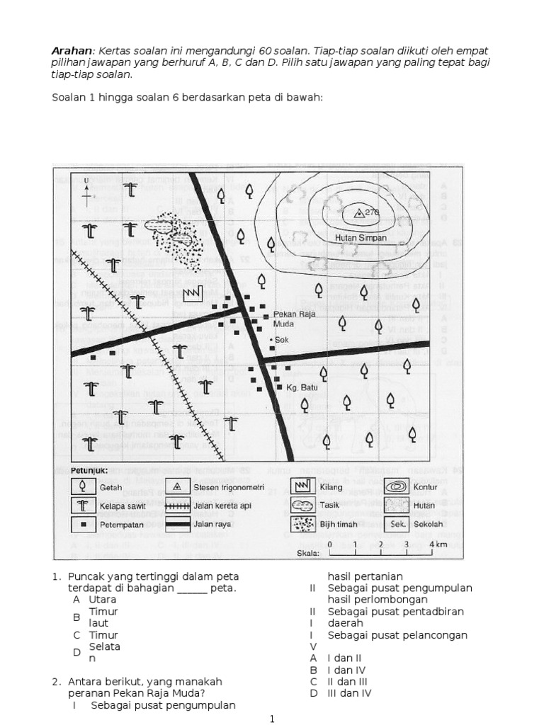 Soalan Peperiksaan Akhir Tahun Geografi Tingkatan 1