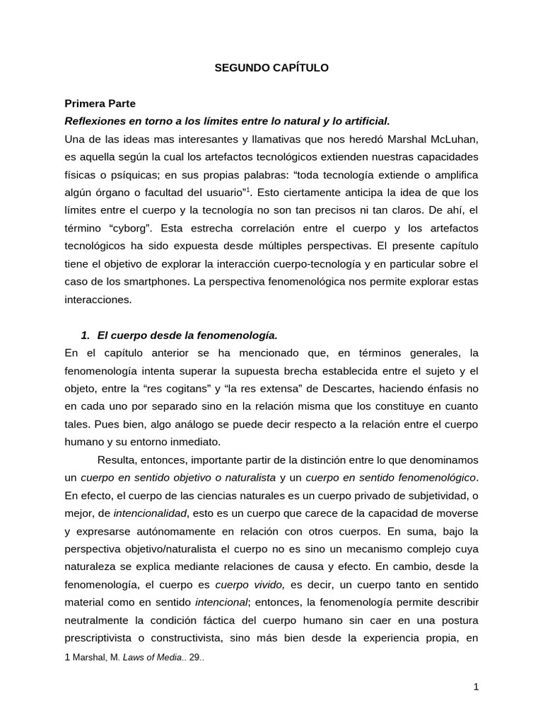 Segundo Capitulo. Primera Parte | PDF