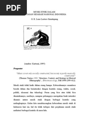 Musik Etnik Dalam Lintasan Sejarah Nasional Indonesia Pdf