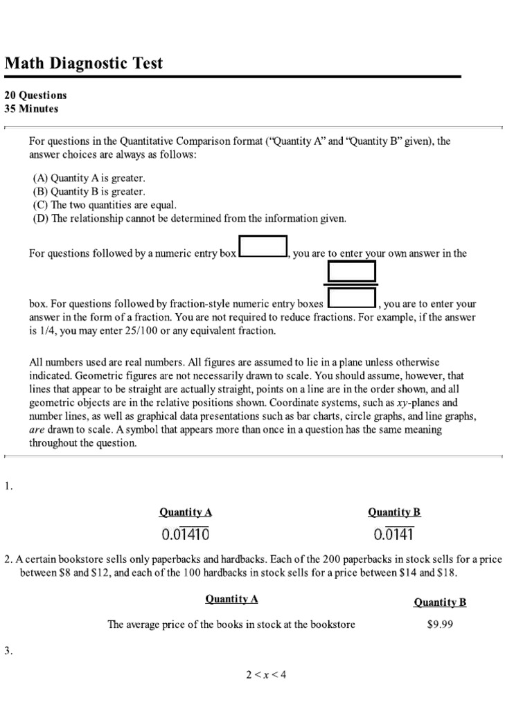 Quants Diagnostic Test | PDF