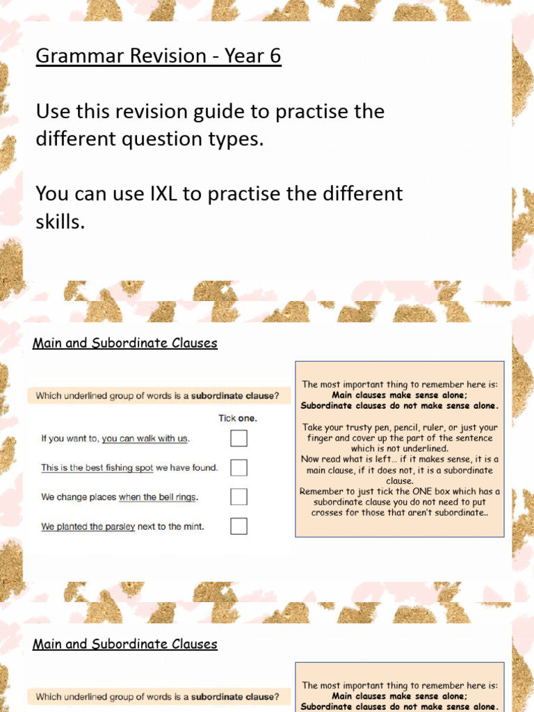 Year 6 Grammar Pdf