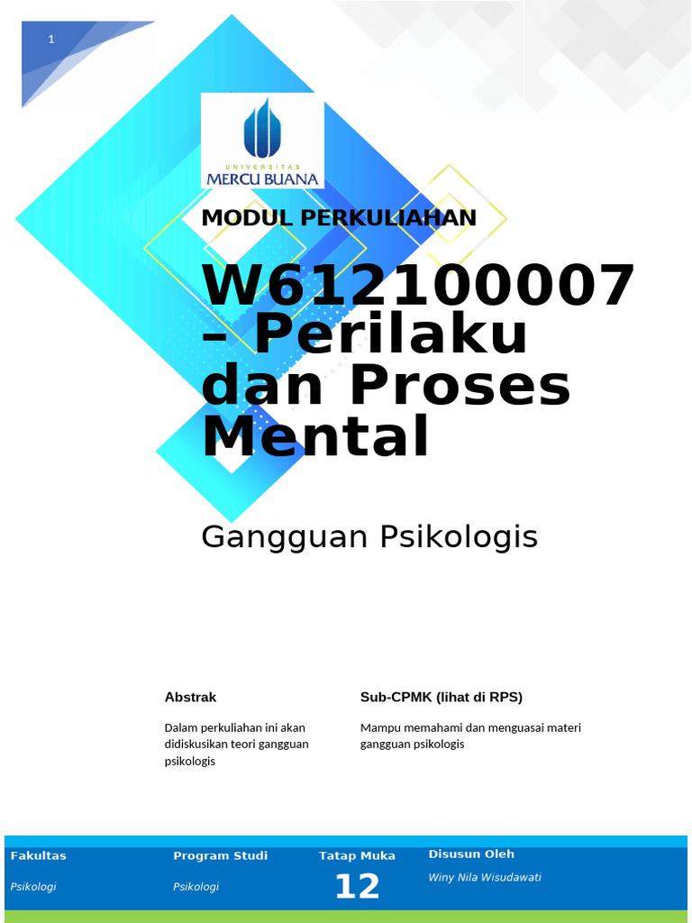 Modul 12 Perilaku Dan Proses Mental | PDF
