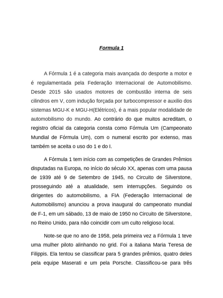 Formula 1 | PDF