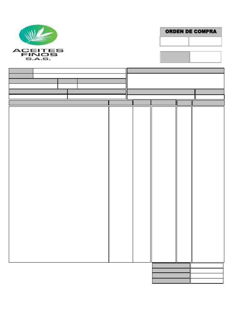 Orden de Compra 1441 - Dinmecam Sas | PDF