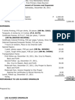 Statement of Income and Expenses