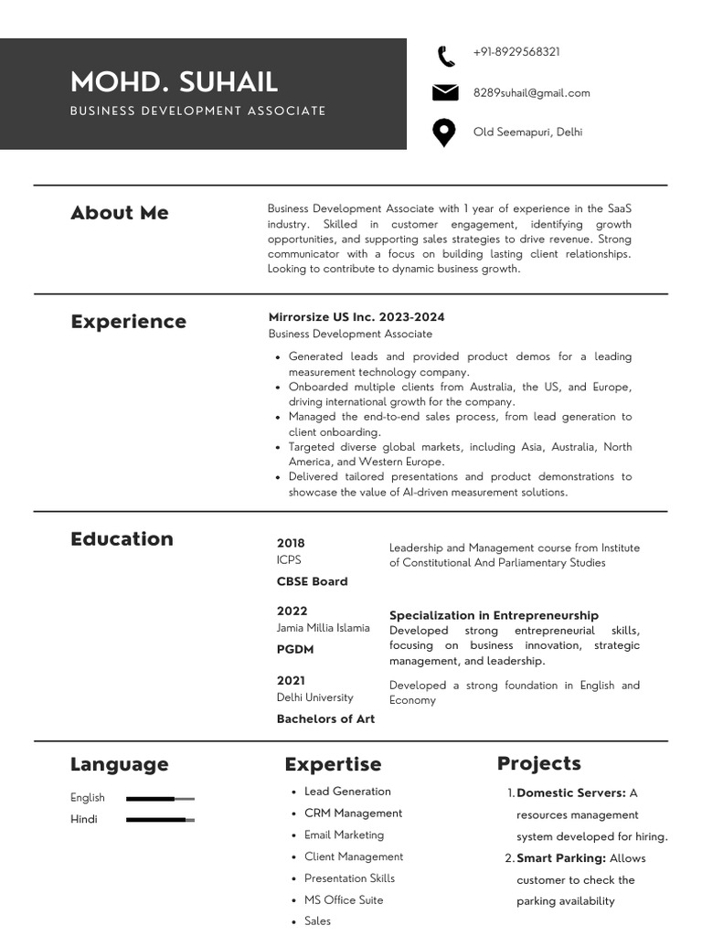 Abu Abu Minimalist Resume PDF - 1