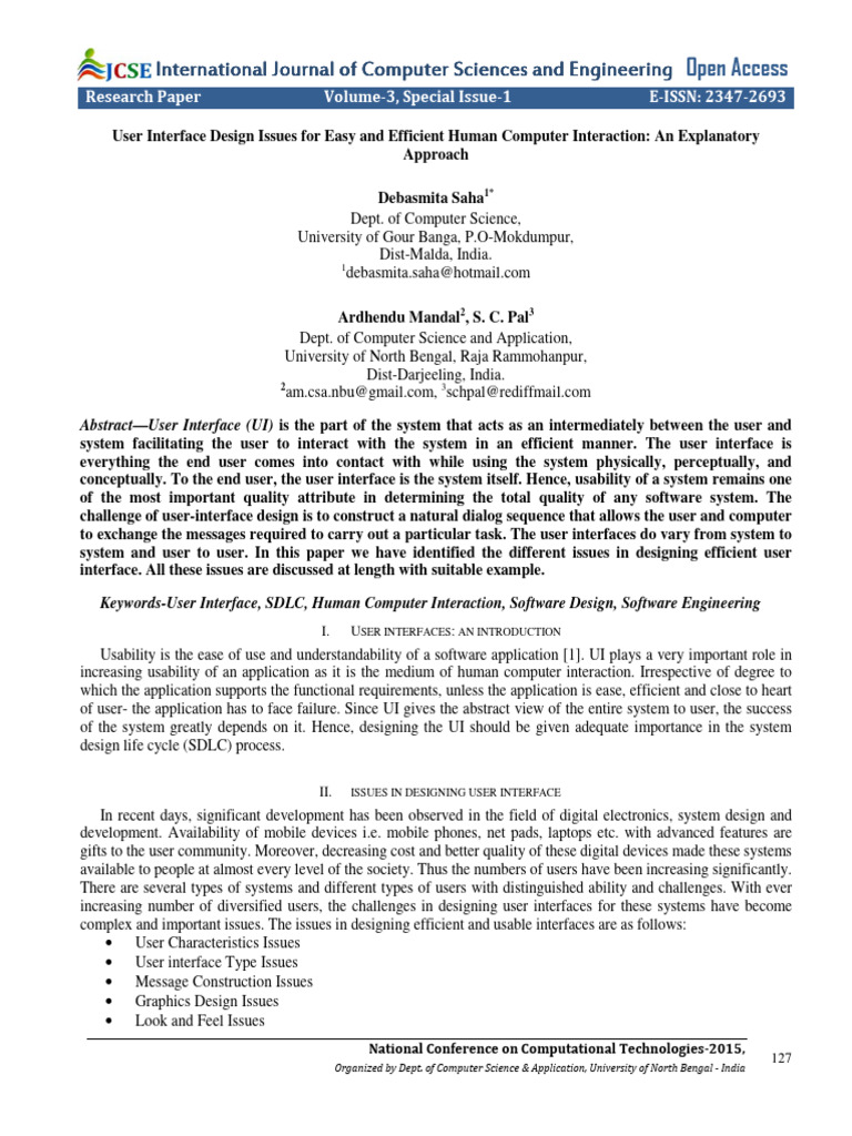 User Interface Design Issues For Easy An | PDF