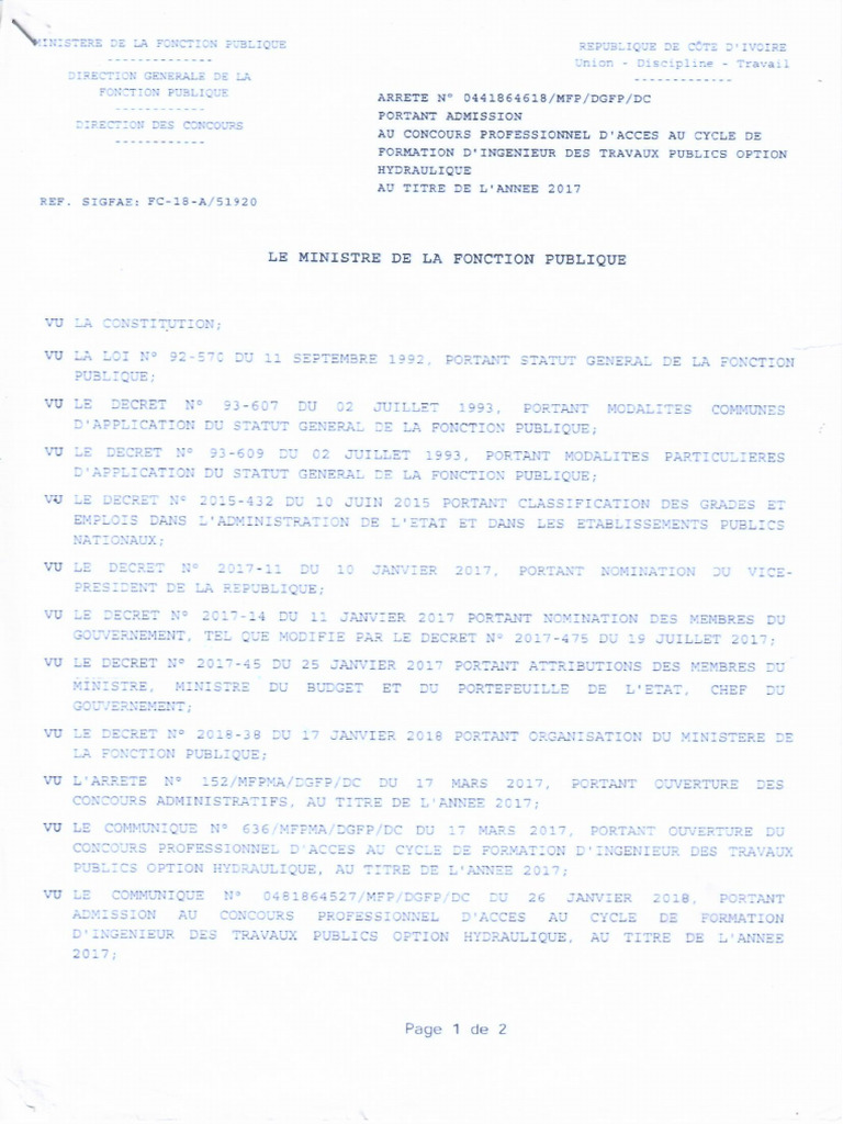 Arrete 001 | PDF