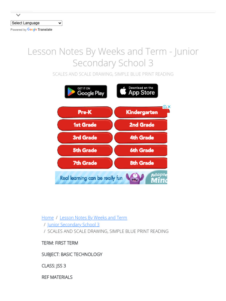 Lesson Notes by Weeks and Term - Junior Secondary School 3: Scales and ...