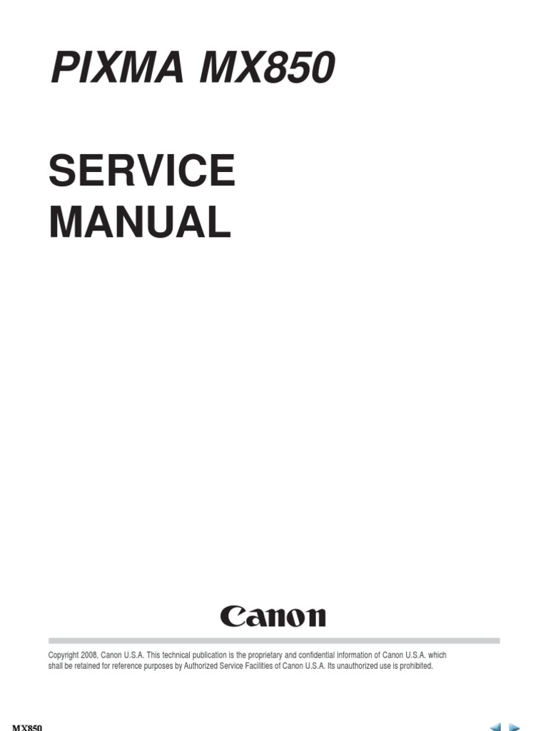 Canon MX850 Service Manual