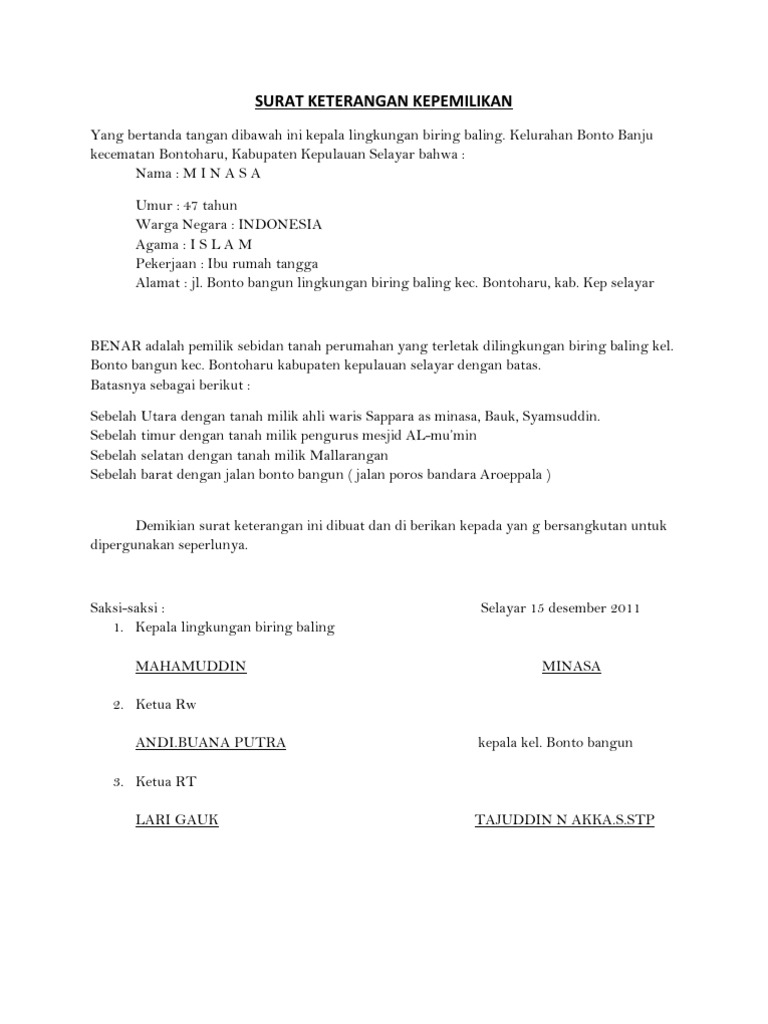 Contoh Surat Kuasa Mutasi Masuk Kendaraan Bermotor