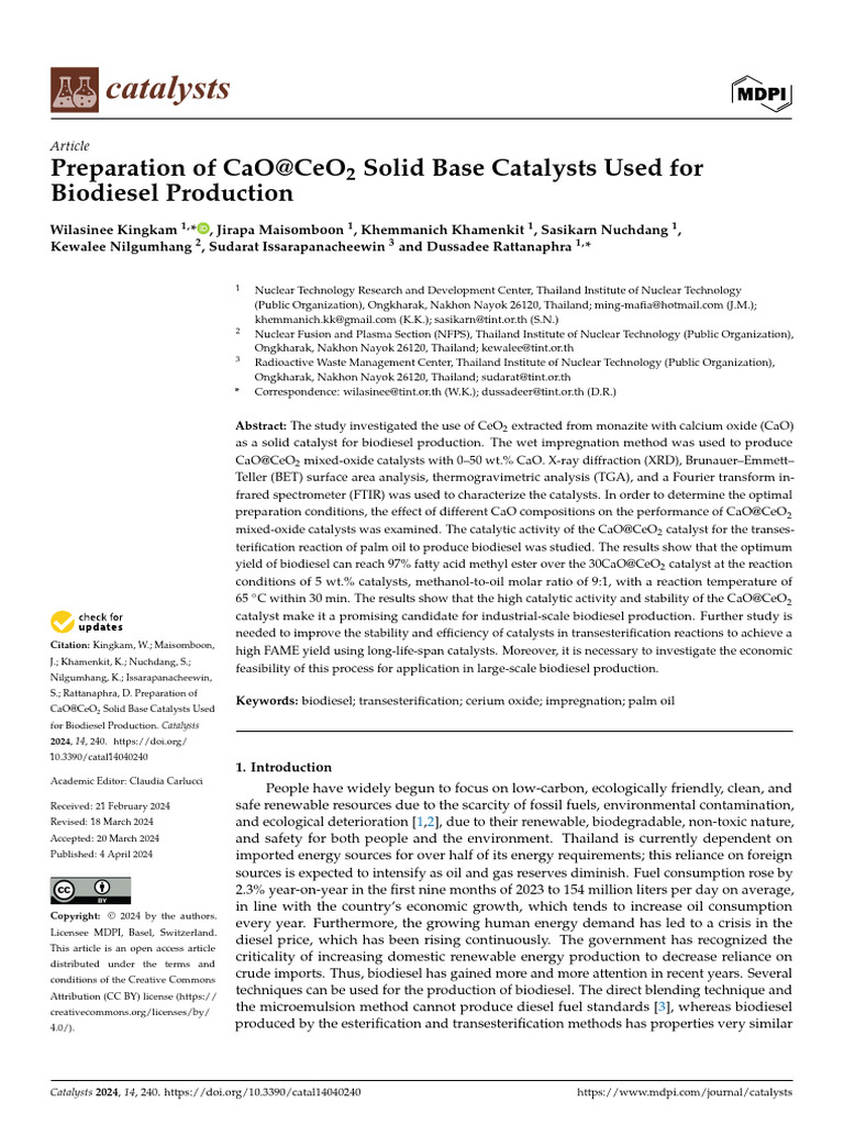 Catalysts 14 00240 | PDF