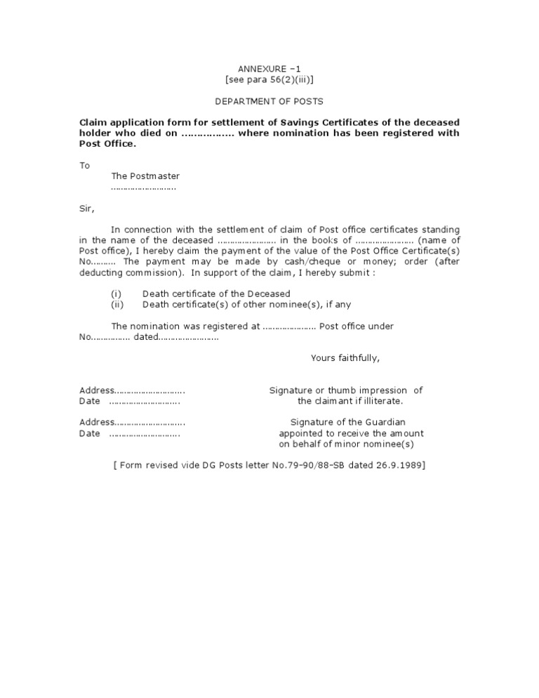 Claim Applnfor SCwhere Nomn Regdwith PO | PDF