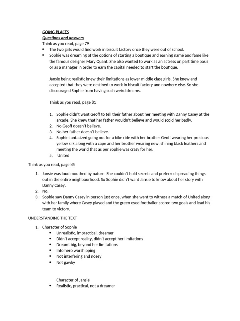 Going Places Class 12 English Summary | PDF