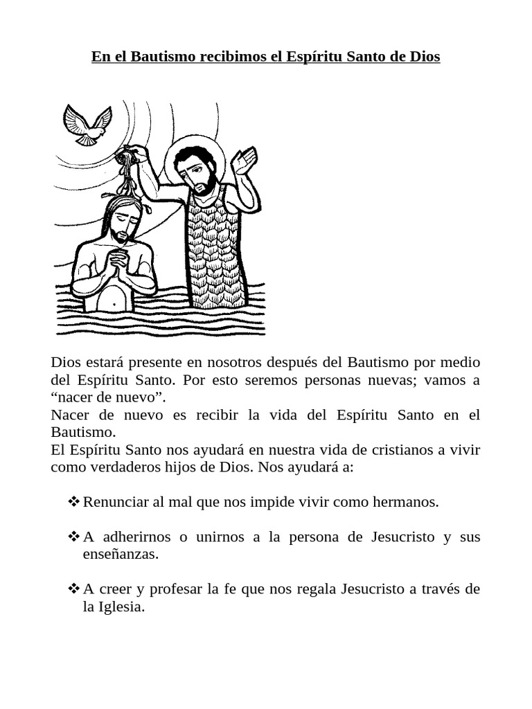 en El Bautismo Recibimos El Espíritu Santo de Dios | PDF