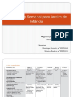 Planificação Semanal para Jardim de Infância de Organização e Gesttão Curricular