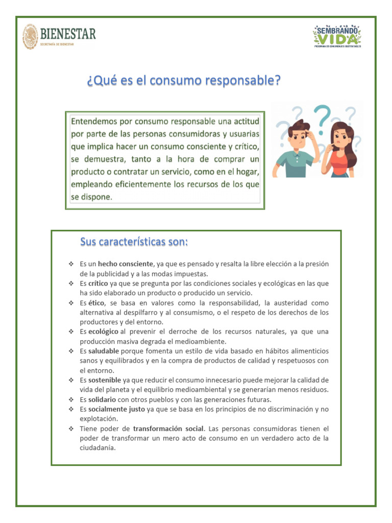 Qué Es El Consumo Responsable Pdf Consumo Economía Economias
