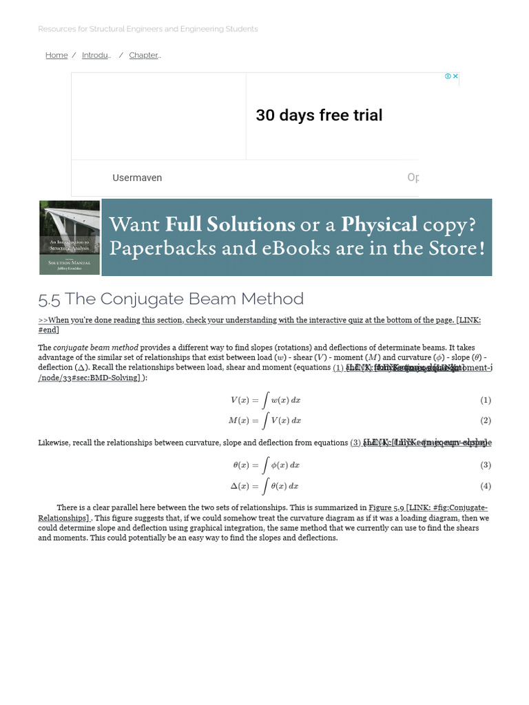 5.5 The Conjugate Beam Method - Learn About Structures | PDF