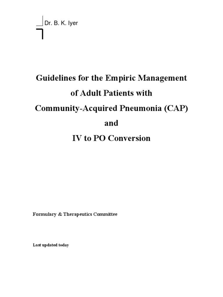 Pneumonia Guidelines | PDF | Pneumonia | Infection