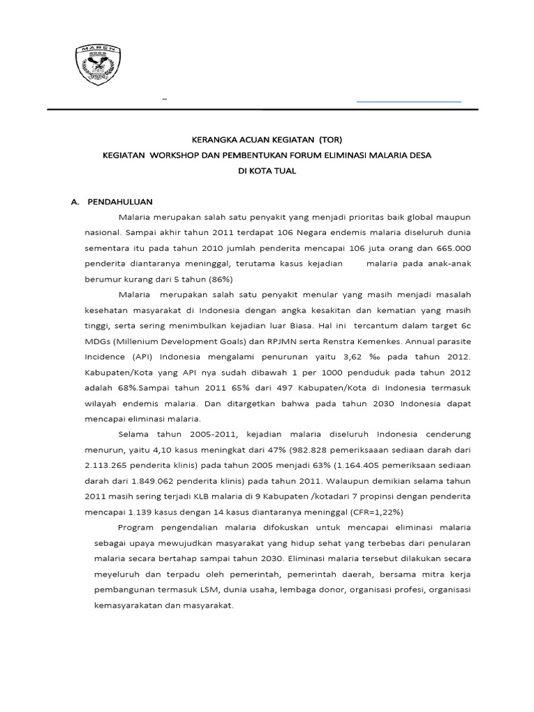 TOR DAN RAB MALARIA | PDF