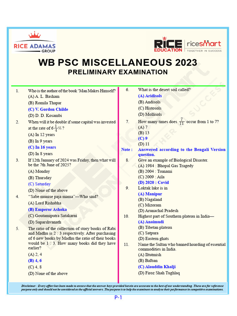 Misc Exam 2024 | PDF