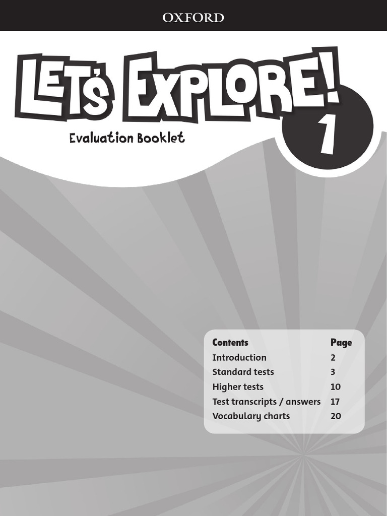 Lets Explore 1 Evaluation Booklet | PDF