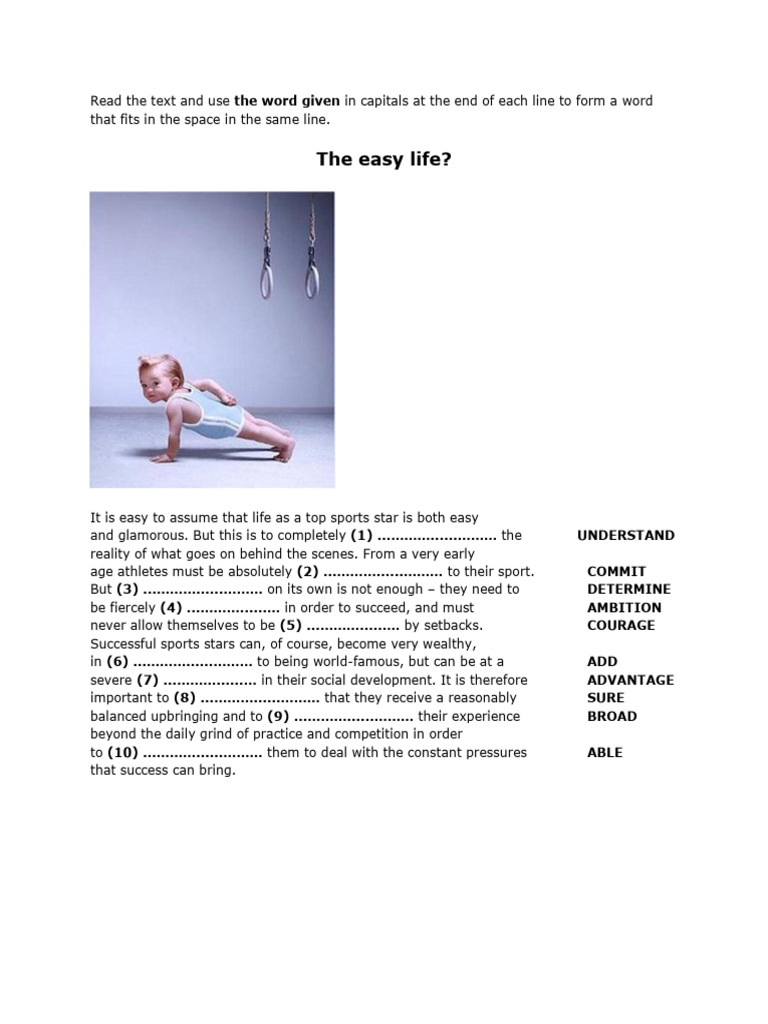 Test 7-FCE Use of English Part 3 | PDF