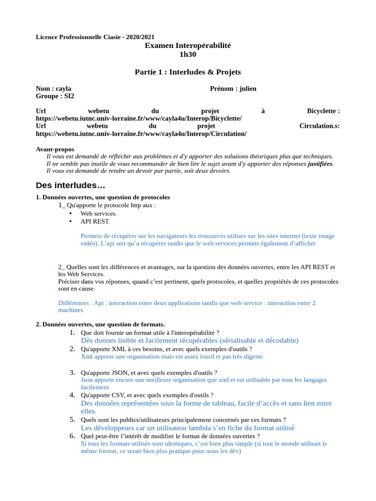 Interop Partie1 2020 | PDF