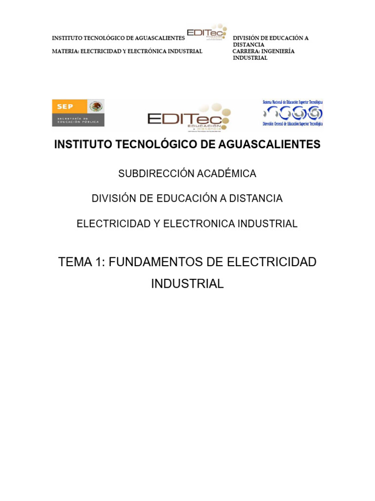 Fundamentos de la electricidad industrial | PDF