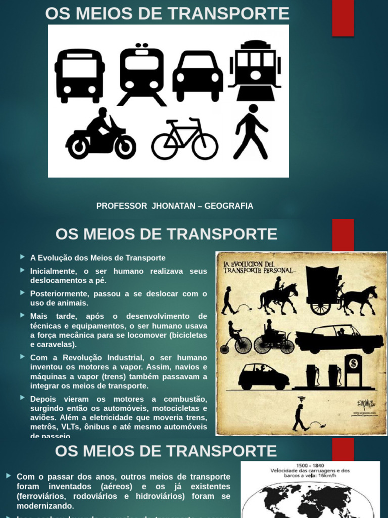 Os Meios de Transporte e de Comunicação | PDF