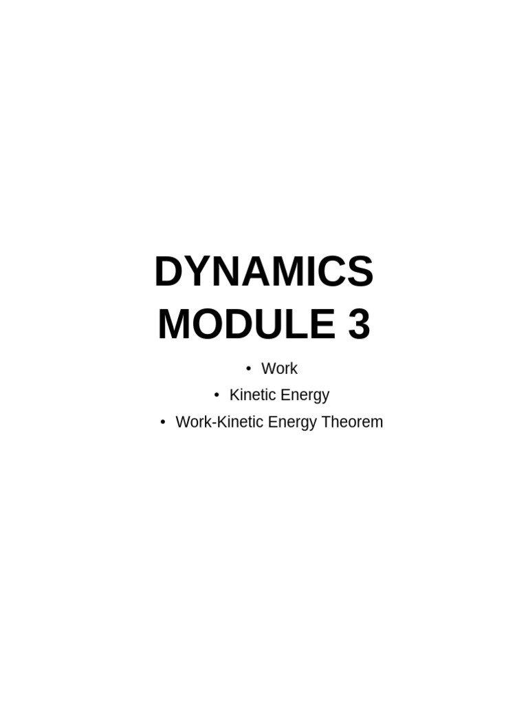 Dynamics Module 3 | PDF