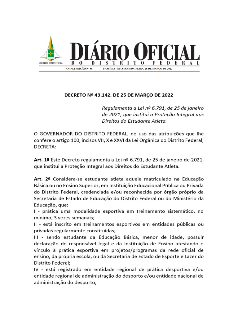 Decreto No 43 142 de 25 de Marco de 2022 | PDF | Finanzas y dinero