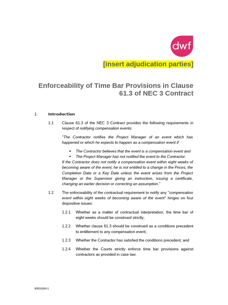 NEC 3 Time Bar | PDF
