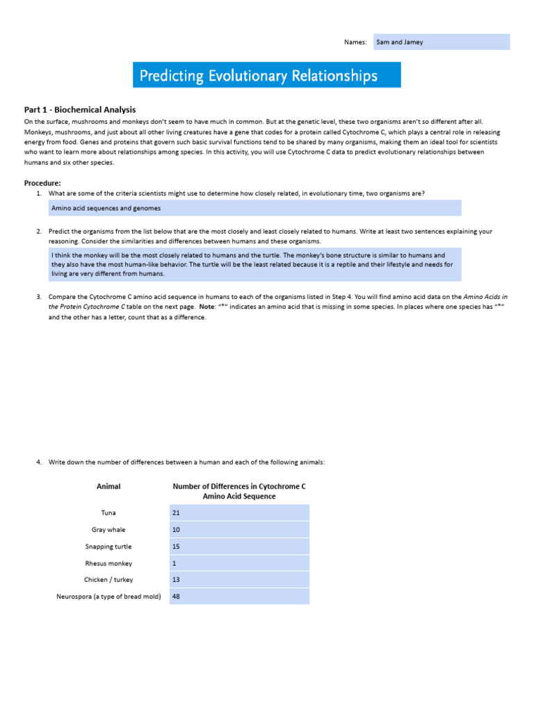 Predicting Evolutionary Relationships | PDF