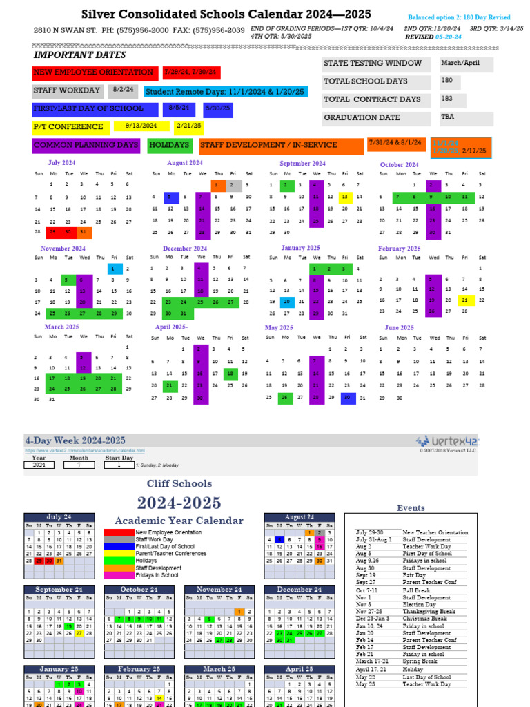 School Calendar - Silver - SW REC | PDF | Observances | Holidays