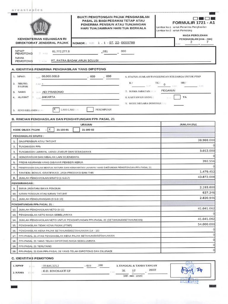 Formulir 1721 A1 0799 Pdf