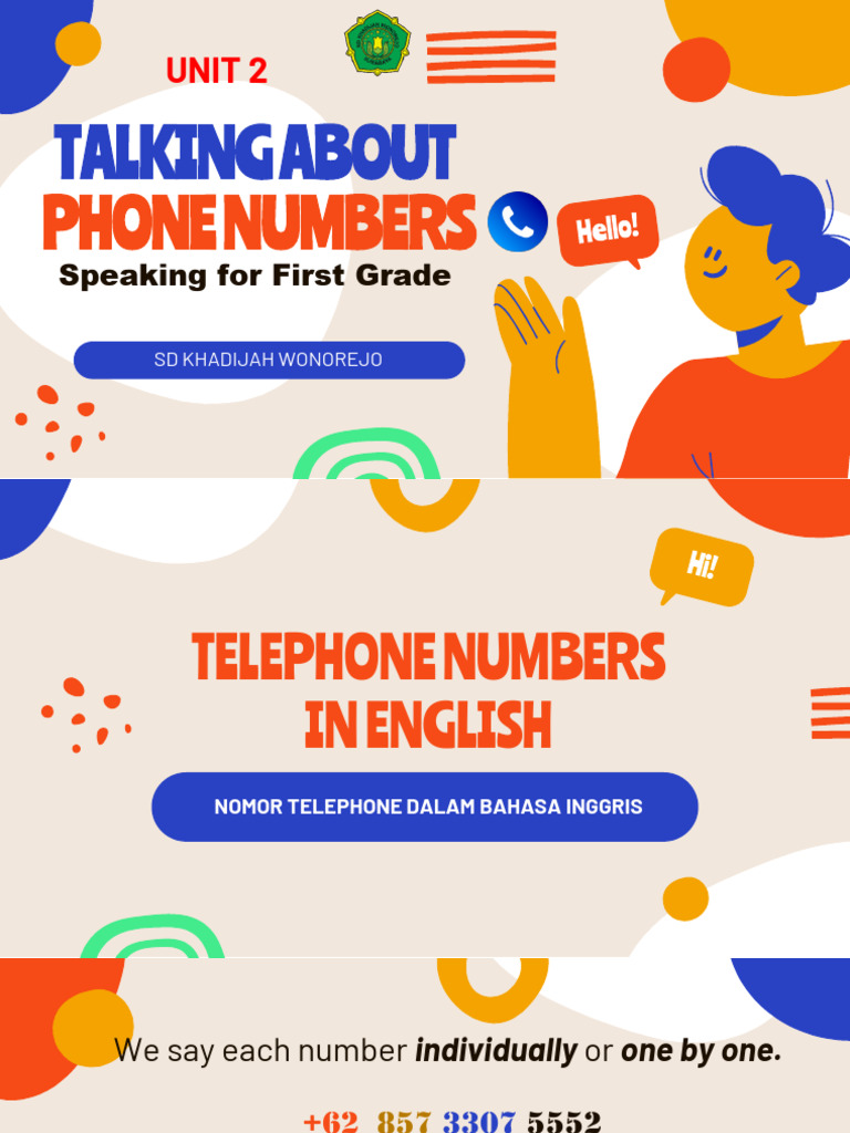 Unit 2 Speaking Kelas 1 Talking About Phone Number | PDF