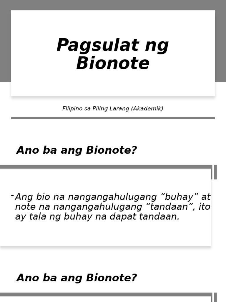Bio Note | PDF