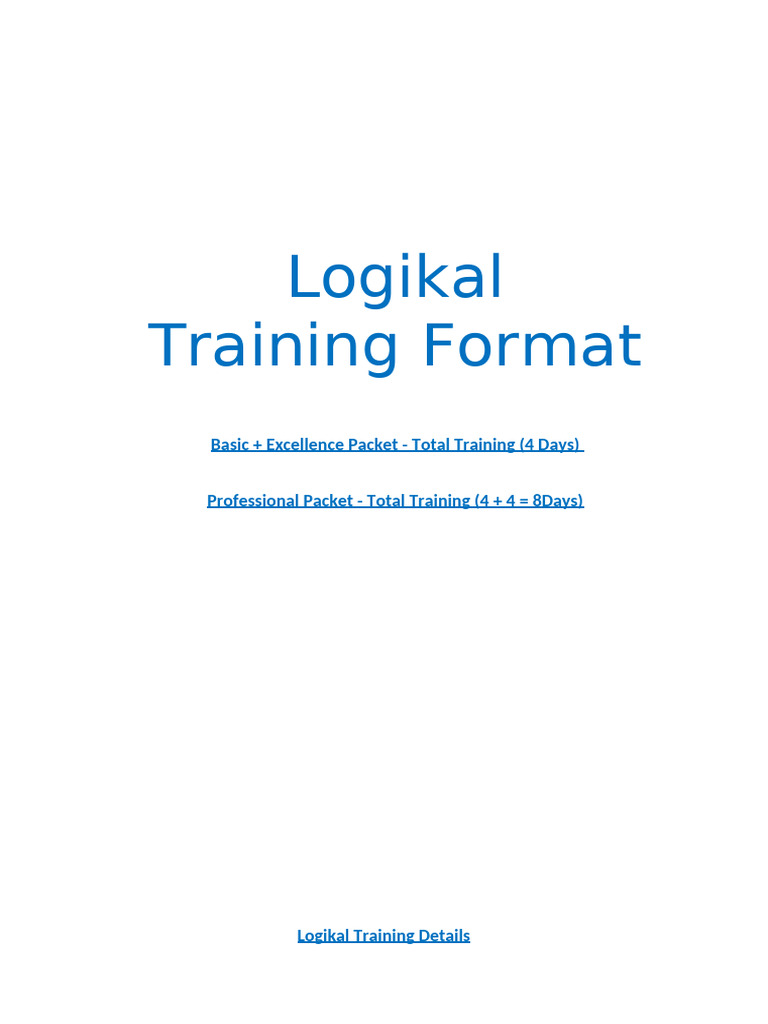 Logikal Training Format R2 | PDF