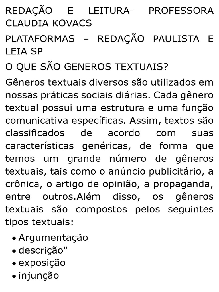 Aula 08- CMSP - Ensino Medio - Redacao e Leitura | PDF