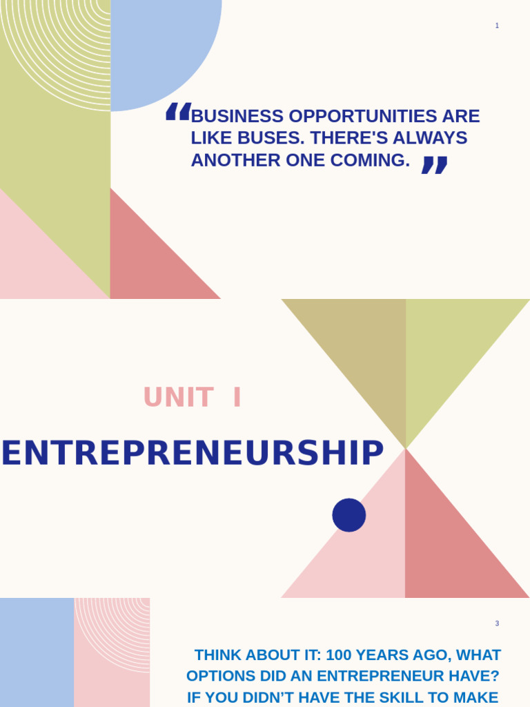 Entrepreneurial Mind Unit 1 Pdf