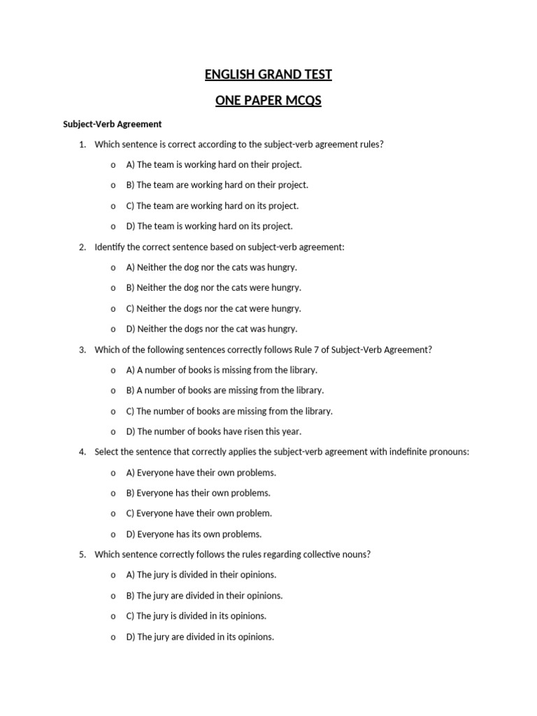 English Grand Test | PDF