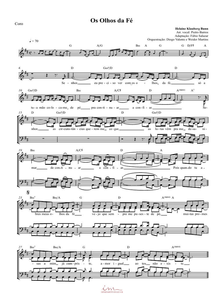 Os Olhos Da Fé Coro Pdf