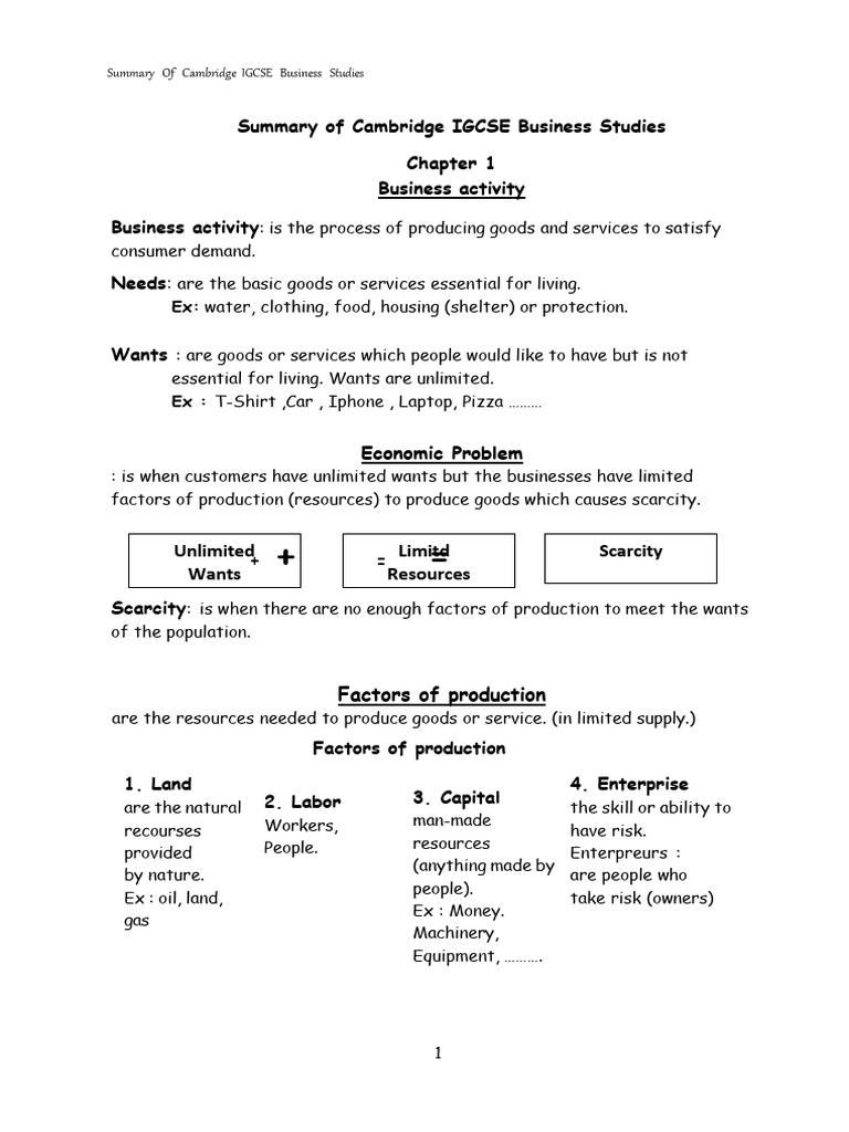 Ch+1,+2+and+3 bussiness study notes | PDF