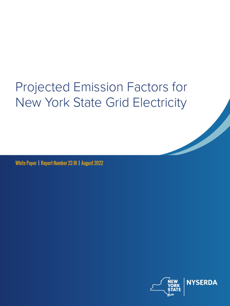 22-18-Projected Emission Factors For New York Grid Electricity | PDF
