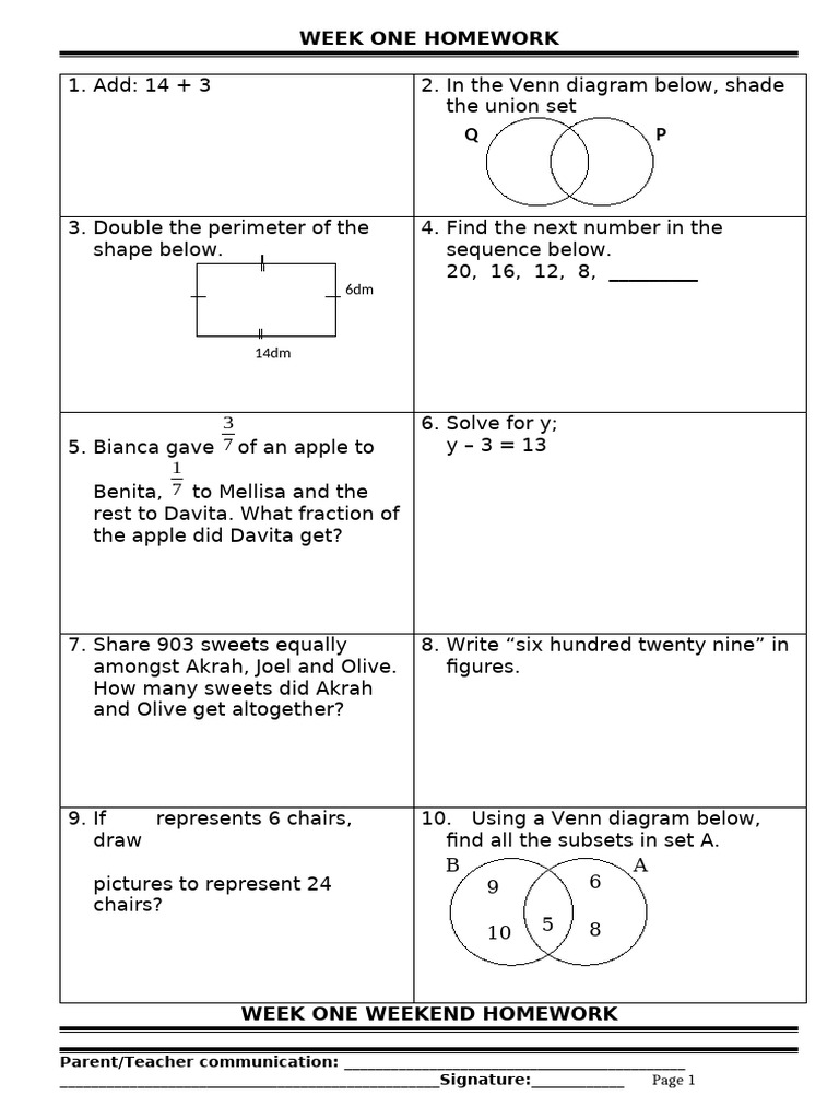 Primary 6 Mathematics Homework Scheme | PDF | Mathematics